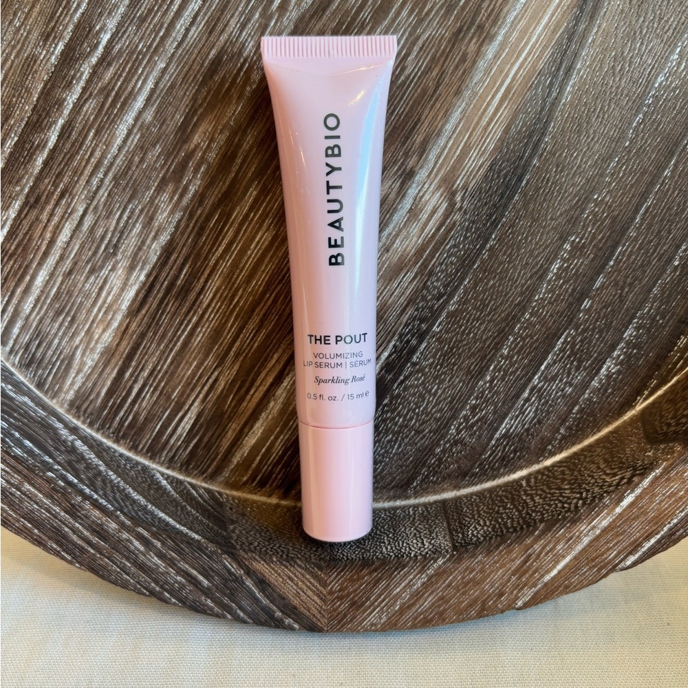 BeautyBio The Pout Lip Serum Sparkling Rose Plumping Gloss NWT Full Size - Picture 3 of 7